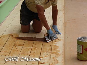 Stuccatura del parquet